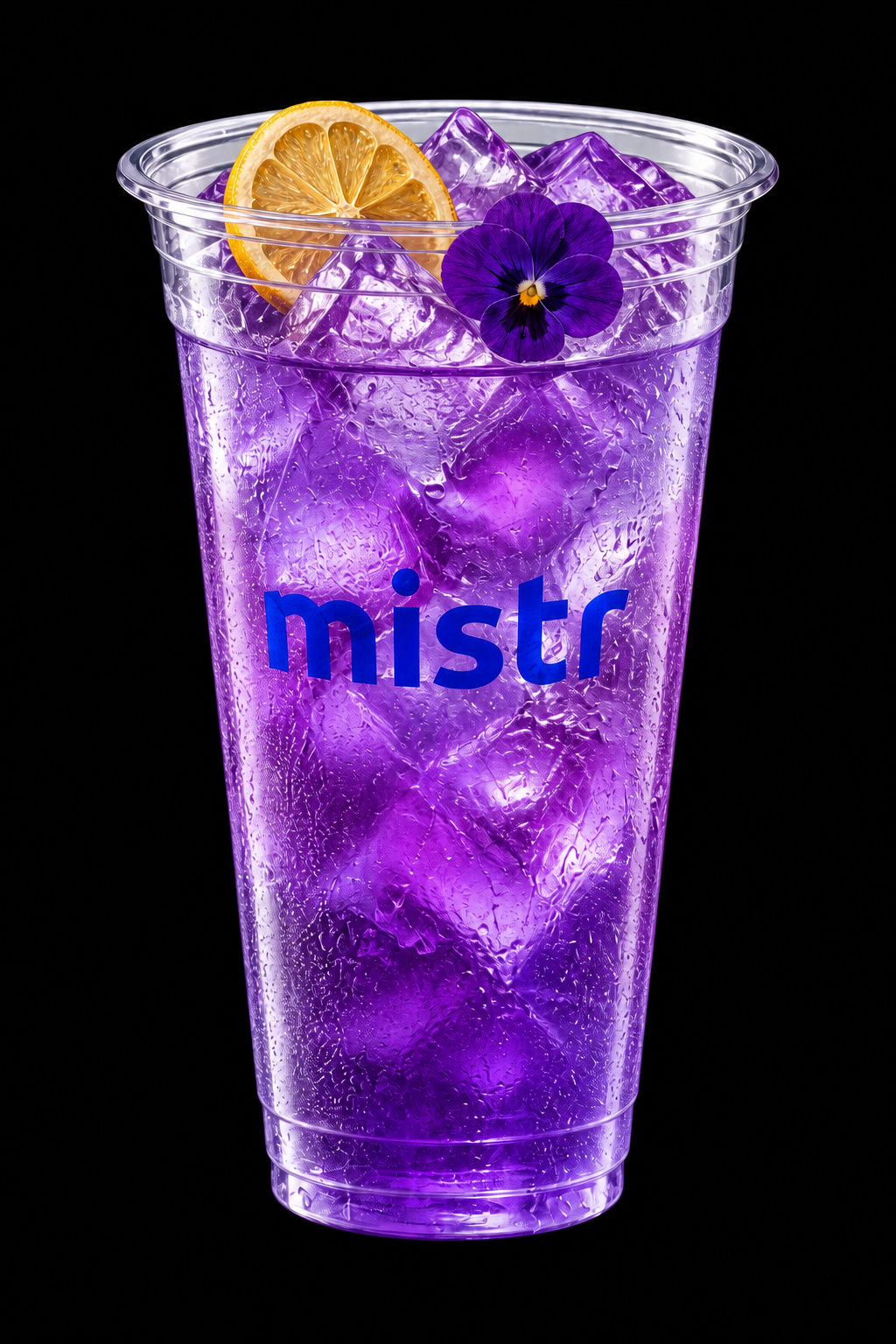 Presentación de REINA VIOLETA en vaso alto de 16 oz