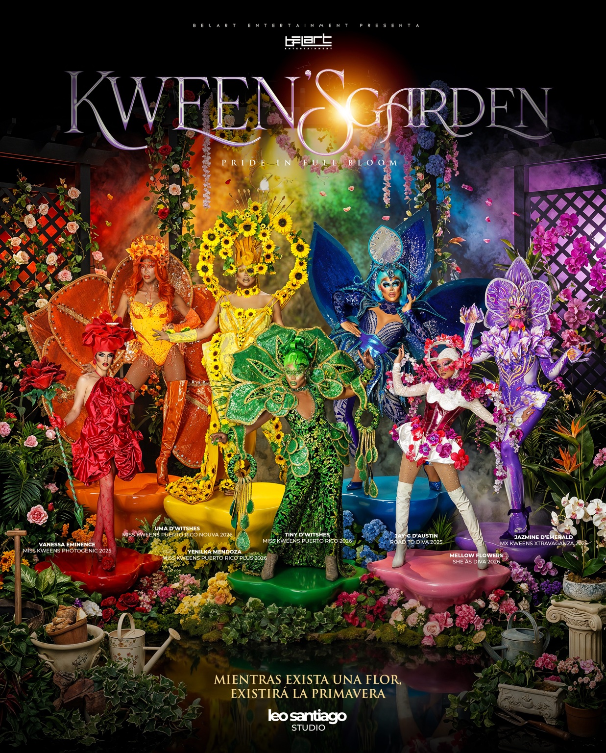 Las siete reinas juntas en Kweens Garden