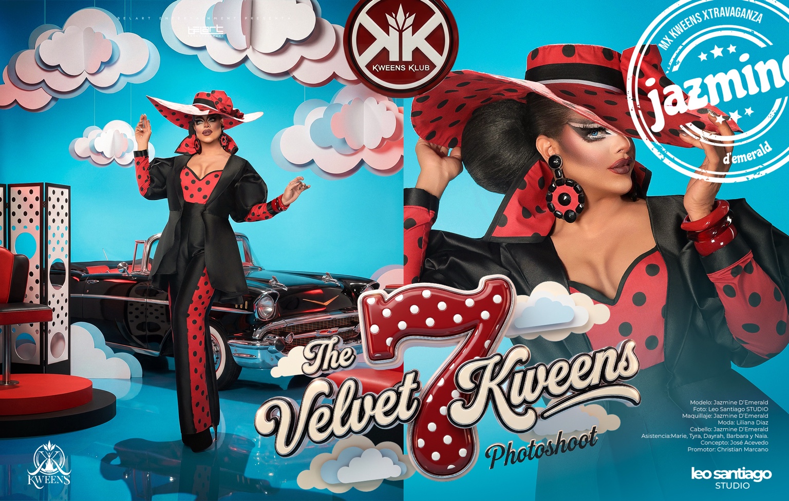 Jazmine D’Emerald en The Velvet Kweens photoshoot